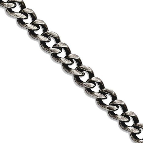 Men's 6.75mm Stainless Steel Polished & Antiqued Curb Necklace 20 in